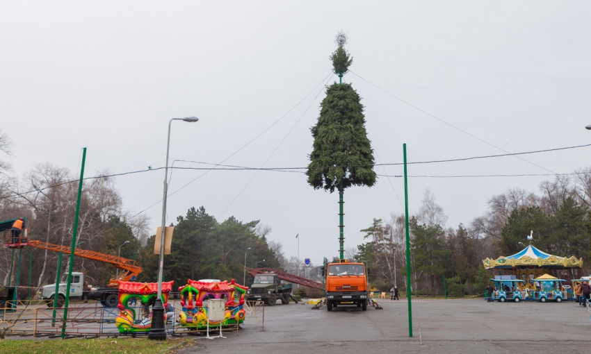 Новогоднее настроение в Днепре: в городе устанавливают елки 