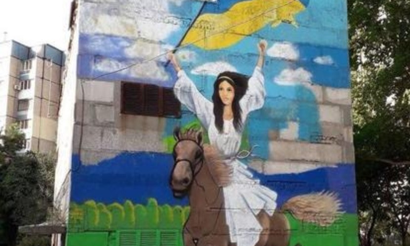 На Днепропетровщине ко Дню Независимости нарисовали патриотический мурал