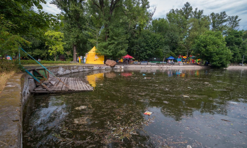 Днепряне недовольны состоянием водоема в парке Глобы
