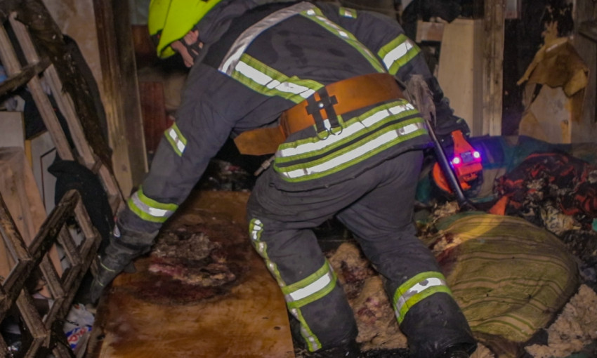 Пожар в Днепре: сотрудники ГСЧС тушили дом