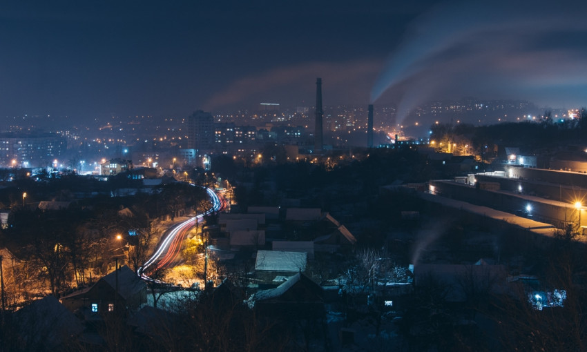 Зимний Днепр: как выглядит после заката "Тещин язык"
