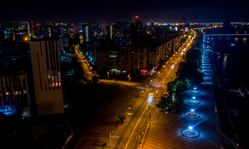 Ночной Днепр: как выглядит город с высоты птичьего полета 