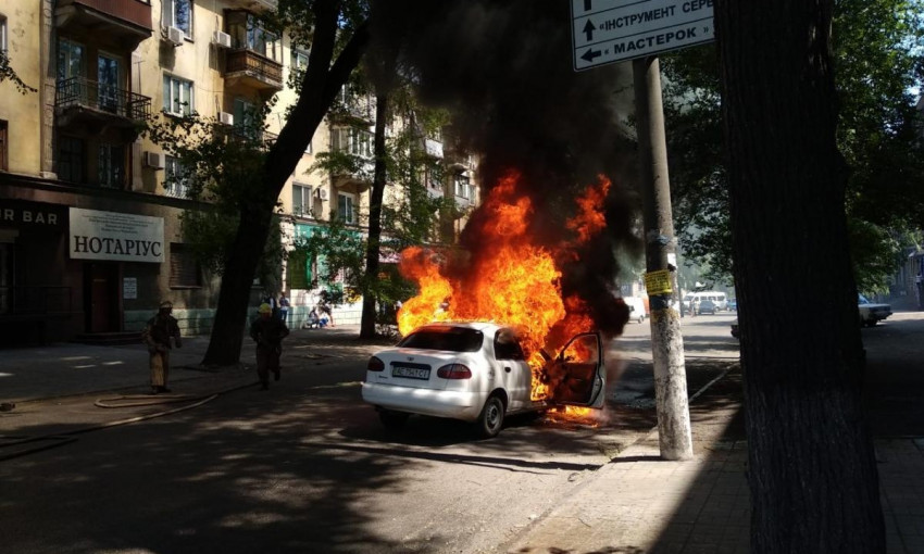 Пожар под Днепром: сотрудники ГСЧС тушили автомобили 