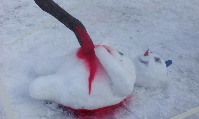 Скандал в Днепре: "снеговики ужасов" пугают детей 